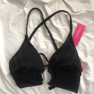 Black bathing suit top/crop top. Padded, Size XS
